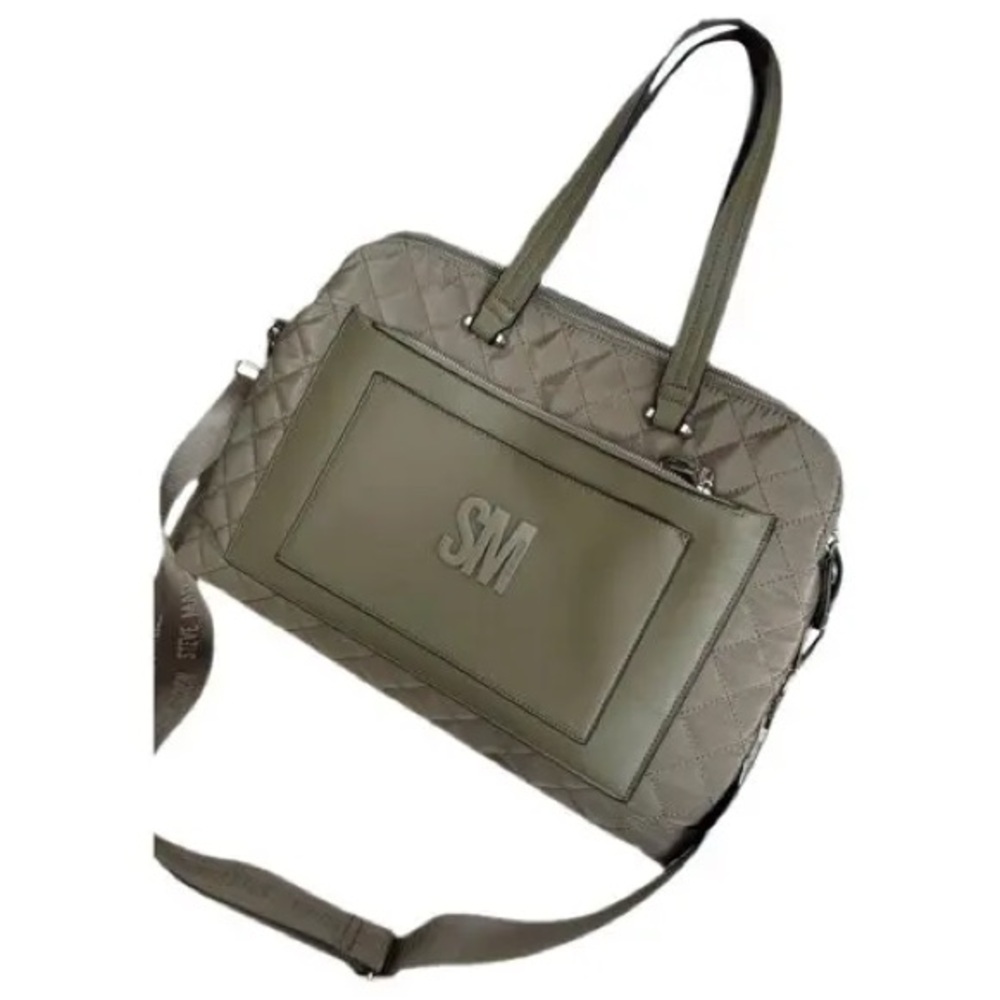 Steve Madden Quilted Olive Laptop Bag